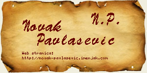 Novak Pavlašević vizit kartica